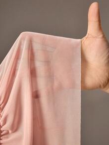 SHEIN 少女粉色网纱芭蕾舞裙套装，包含紧身衣，时尚优雅 - 黑色 - 查看 8