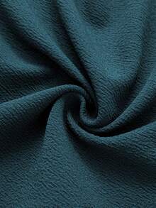 Elenzga 大码女式法式休闲优雅拼接长袖连衣裙，秋冬款 - 霧霾藍 - 查看 8