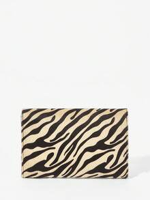 Maija Ladies Women Fashionable Simple And Elegant Classic Versatile Animal Pattern Zebra Pattern Fringed Design Clutch Bag, Suitable For Daily Vacation Parties