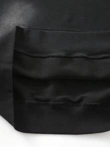 ROMWE MEN Street Life 男士复古水洗连帽衫，街头风 - 黑色 - 查看 6