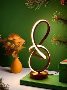 8字形LED台灯，创意设计，适用于家庭、卧室、办公室、书房，三种颜色灯光营造装饰氛围 - 多色 - 查看 4