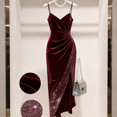 Elegant Burgundy Ve…