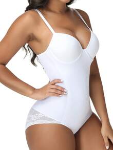 Fashionable Minimalist Cup Design Women's Shapewear Jumpsuit - White - View 6