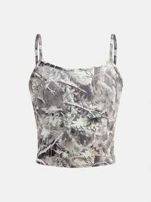 3件套少女印花针织吊带背心，休闲时尚，百搭，适合派对、郊游、与朋友拍照、公园、露营、度假、日常穿着。 - 彩色 - 查看 5