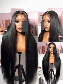 NATAN 200% 密度丝滑长款前蕾丝假发 自然黑蕾丝直发预剪蕾丝假发 即戴即用免胶直发假发 高清透明蕾丝假发 - 自然色&黑色系 - 查看 5