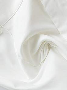 Franclia Quần ống rộng nữ màu trơn, đường may phía trước, thích hợp mặc thường ngày và đi làm. - trắng - Xem 5