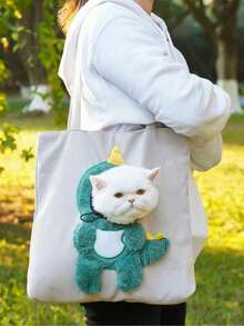 1个宠物背包，宠物户外单肩包，透气，方便，大容量，多种颜色可选，猫咪背包，自行车拖车 - 彩色 - 查看 3