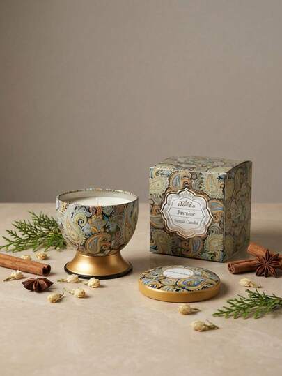 Cirelle 无烟持久香氛蜡烛 - 高脚铁罐，适用于家居香氛，多房间放松，生日和周年纪念礼物