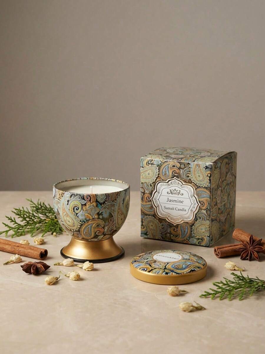 Cirelle شمعة معطرة طويلة الاحتراق وخالية من الدخان - حامل حديدي عالي القاعدة لعطر المنزل، هدية استرخاء متعددة الغرف للأعياد والمناسبات - روائح متعددة - مشاهدة 1