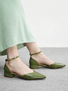 CUCCOO BIZCHIC New Minimalist Pointed Toe Commuter Chic Style Women Shoes Valentine's Day - Dark Green - View 5
