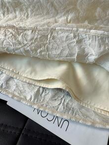 SHEIN Tween Girls' Fashion Round Neck Short Sleeve Bow Tie Dress - Apricot - View 5