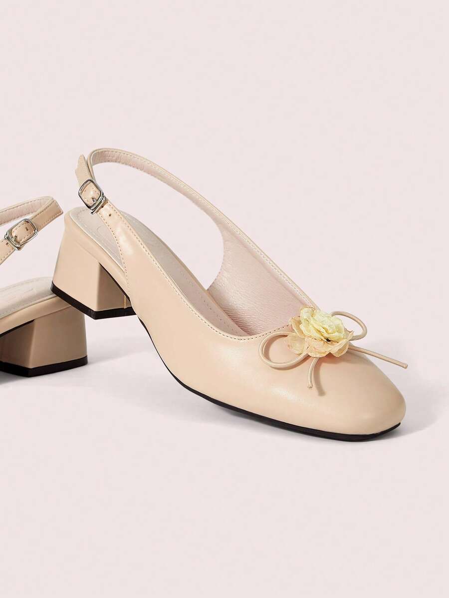 CUCCOO DOLLMOD Sweet Fairy Baotou Sandals Female Fashion French Ladies Commuter Flowers Gentle Outer Wear High Heels Pink Light Mouth Mary Jane Sneakers - Baby Pink - View 1