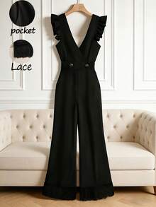 GlowEve Sleeveless Black Casual Jumpsuit With Criss-Cross Neckline Design For Women - Black - View 7
