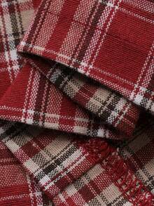 DAZY Tween Girl Letter Print Patch-Up Short Sleeve Top And Patch Pants Pajama Set - Burgundy - View 8