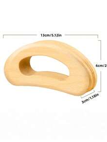 Madebyblanc 1PC Full Size Wooden Guasha Board Massage Stick Slimming Lymphatic Drainage Therapy Scraping Tool Natural Wood Color For Home Self Care Beauty Equipment Body Contouring Wellness Gift - Multicolor - View 8
