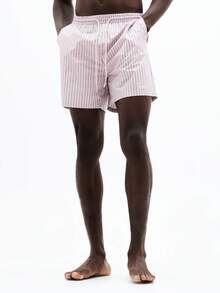 SUMWON Vertical Striped Beach Shorts With Elastic Waistband Side Pockets Summer Vacation Swim Trunks Casual Boardwear - Multicolor - View 3