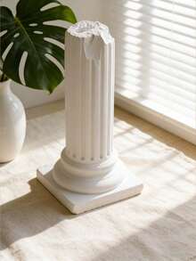 1 Creative European Retro Plaster Weathered Cracked Roman Column Ring Display Stand, Which Can Be Used As A Showcase Prop Or Seat To Add Fun To Life; Ladies' Jewelry Storage Rack, A Must-Have For Travel, For Back To School Dormitory Storage - Multicolor - View 3