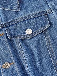 Sweetra Fashionable Casual Women Denim Bib Pants And Jumpsuit - Blue - View 3