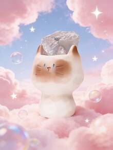 POKOJA LAND - SELECTS 1/6PCS Cat Crystal PAI Mood Blind Box Cartoon Cute Desk Resin Craft Ornament Collectible Art Piece For Festival Gift Idea - Multicolor - View 5