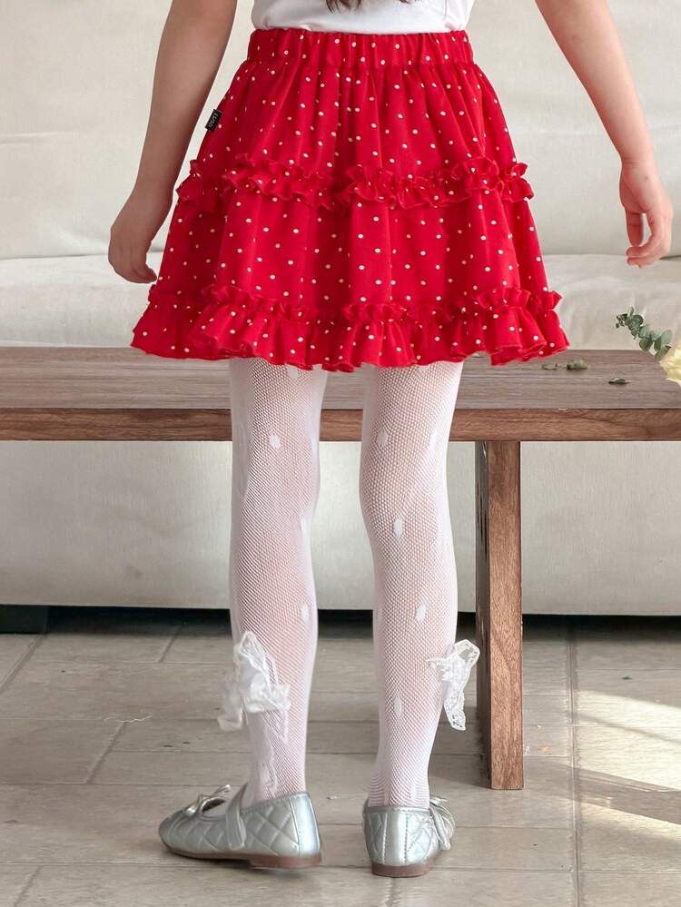 Young Girl Bow Decor Fashion Tights, Suitable For Pairing With Dresses