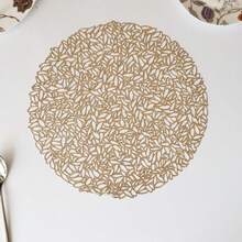1-5 Piece Gold Hollow-Out Placemat And Table Runner Set, Washable, Easy To Clean, Wipe-Off, Non-Slip, Heat-Resistant, Placemats, Holiday Wedding Party Decorations - Multicolor - View 11