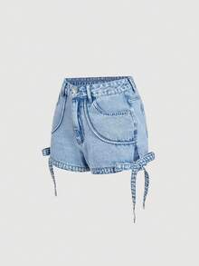 Sweetra Women's Casual Denim Shorts - Blue - View 1