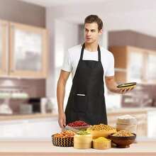 1pc/3pcs/6pcs Unisex Apron With 2 Spacious Pockets, Machine Washable, Suitable For Kitchen, Crafts, BBQ, Painting - Dark Green - View 5