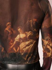 FeverCity Men's Round Neck Graphic Print Versatile Commuting Long Sleeve T-Shirt Men Mesh Top Gay Men Clothes Mesh Men Sheer Top Men Sexy Top Men Graphic Tee - Multicolor - View 8