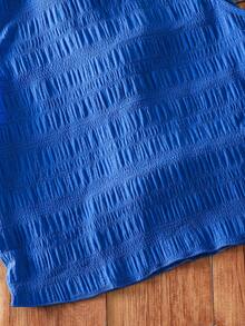 SHEIN 2pcs Tween Girls Casual Crew Neck Textured Fabric Bow Back Tank Top And Shorts Set - White - View 4