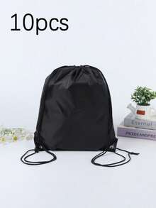 10个空白热升华抽绳袋，抽绳背包袋，散装热压可重复使用热升华袋，可折叠收纳袋，男女通用，购物、健身、旅行、运动、DIY工艺操作 - 如圖所示 - 查看 9