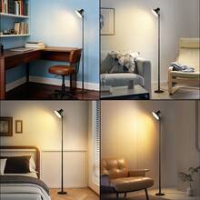 1PC 57 Inch Modern Height Adjustable Led Floor Lamp, USB Powered 3000K-6500K Brightness Dimmable Table Lamp, Indoor Multipurpose Corner Standing Light For Living Room, Bedroom, Study And Office Decor - Black - View 3
