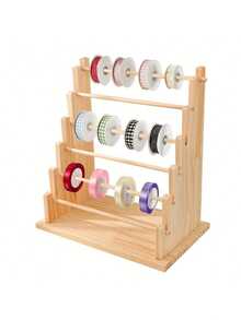 1 pezzo Organizer verticale da tavolo in legno per fili, porta rocchetti per cucito, confezione regalo, nastri e filati, forniture per hobby, accessori per capelli, con rastrelliera per rocchetti, organizer per nastri, organizer per nastri di carta, espositore per forniture da cucito, portaoggetti multifunzione per gioielli, organizer per accessori per capelli, adatto per stanza hobbistica fai-da-te, panificio, fiorista e uso domestico quotidiano - Multicolore - Visualizzare 7