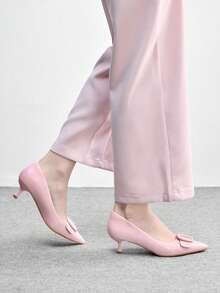 CUCCOO BIZCHIC 简约大方、时尚百搭、休闲通勤女式高跟鞋 - 淡粉色 - 查看 3