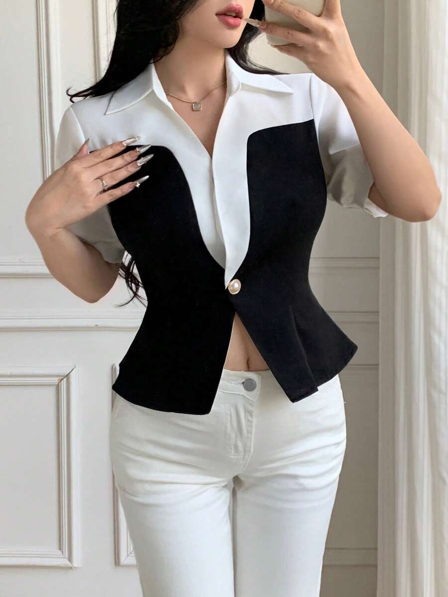SHEIN Unity Spring/Summer 2026 New High-End Stylish Color Block Splice ...