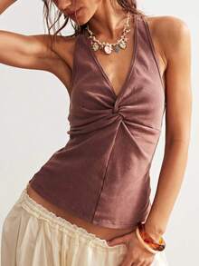 Bohemela 波西米亚风冬/春/夏休闲复古水洗蕾丝拼接女式吊带背心，适合音乐会和派对，也适合海滩度假、日常穿着、返校、郊游、派对、新年、情人节、狂欢节、音乐节等场合。 - 淡黃色 - 查看 4