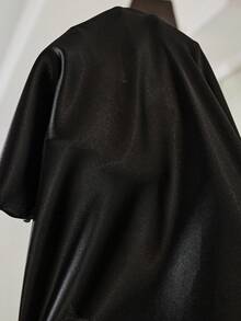 SHEIN Elegant Spaghetti Strap Side Tie Bow Long Women Nightgown - Black - View 7