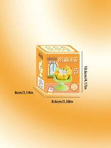 POKOJA LAND 1/6PCS 橙色猫咪坐在椅子上 快乐盲盒桌面摆件 创意玩具 可爱卡通收藏品 节日礼物 办公室装饰 - 彩色 - 查看 5