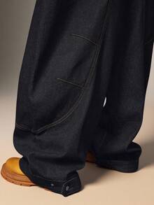 Denimoi Barrel Leg Adjustable Ankle Baggy Jeans Fashionable Streetwear Barrel Jeans Balloon Jeans - Dark Wash - View 2