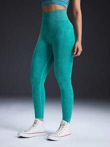 Powerista 女士弹力高腰塑身运动紧身裤 - 綠色 - 查看 5