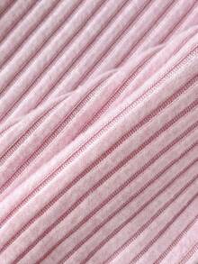 SHEIN Tall Bộ 2 món gồm áo dài tay và váy ngắn xếp ly eo bằng vải gân mềm mại dành cho nữ, trang phục ngoài trời thời trang cho các dịp xuân/hè. - Hồng - Xem 7