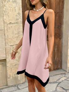 Pariaura Casual - Vacation Casual Spaghetti Strap Dress - Pink - View 6
