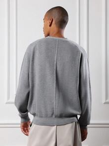SUMWON Men's Regular Fit Crew Neck Cardigan With Button Front Placket Ribbed Knit Sweater Long Sleeve Fall Winter Casual Knitwear - Grey - View 3