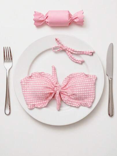 Swim Mod Women's Textured Flounce Halter Neck Crop Top, Fashionable & Cute For Beach, Resort, Pool Party