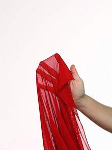 女士性感网状 V 形开衩长睡袍，情人节内衣