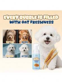 1PC/2pcs Oxidative Dog And Cat Shampoo, No-Wash Formula, Long-Lasting Deodorizing And Shampooing,3-In-1 Pet Grooming,Contains Oat Extract, Suitable For All Ages, Dog Shampoo, Sleek Bottle Design, Natural Ingredients. - Multicolor - View 7