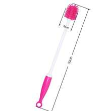 1pc Multi-Functional Silicone Brush For Cleaning Cola Bottles, Baby Bottles, Small-Mouth Bottles Flasks, And Cups. - Red and White - View 2
