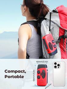 Teckwe Hand Crank Radio With 2000mAh Cellphone Charger, AM FM NOAA Weather Radio With Bright Flashlight For Home And Outdoor Emergencies - Multi-color - one size fits all - View 9