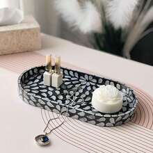 1PC Oval Shaped Modern Shell Tray, Surface Coated With Melted Paint - Suitable For Christmas, Halloween, Thanksgiving, Valentine's Day And Other Occasions - Multicolor - View 2