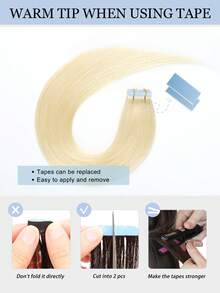 20 chiếc 50 gram băng dính tóc nối bằng tóc thật 18 inch Remy tóc nối màu 613 tóc vàng thời trang băng dính tóc nối, băng dính tóc thật thêm độ dài cho đám cưới - S613 - Xem 5