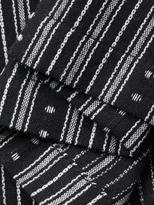 Dazy Plus Elastic Waist Casual Striped Loose Wide Leg Long Pants, All Season - Navy Blue - View 3